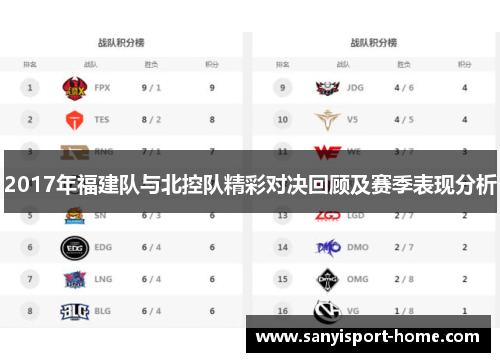 2017年福建队与北控队精彩对决回顾及赛季表现分析